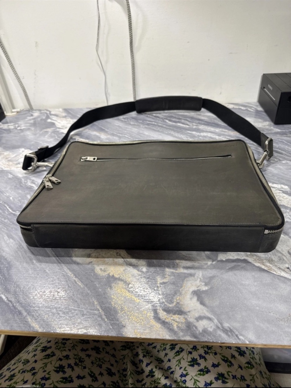 Jack Spade Leather Laptop  Messenger Bag